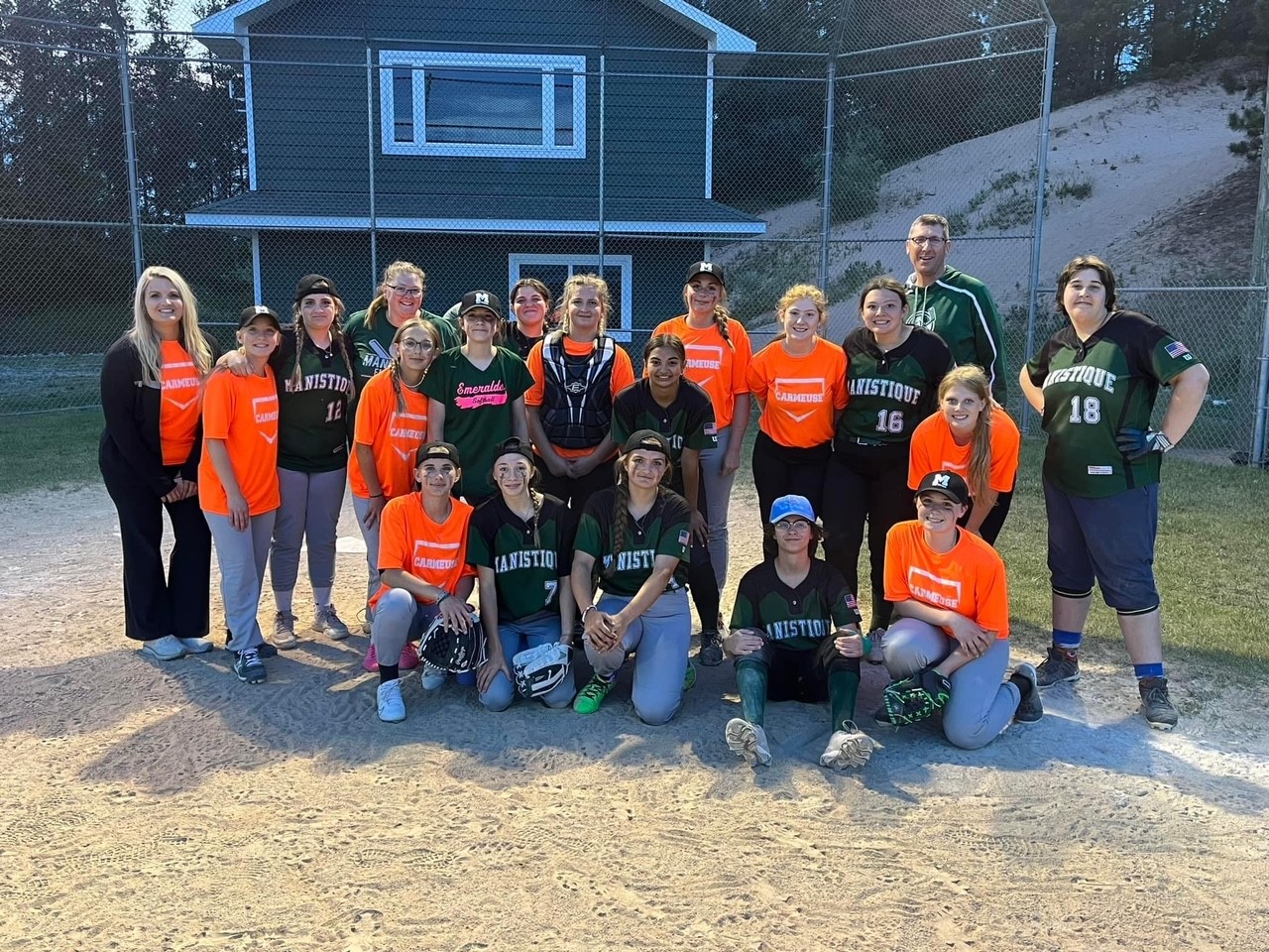 UP Baseball - The 4-H Junior softball team and the Manistique High School varsity softball team.jpg